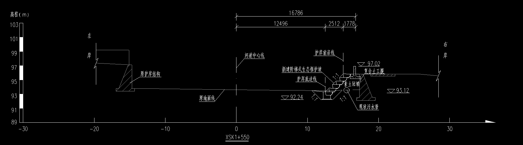 水利工程断面图中的桩号