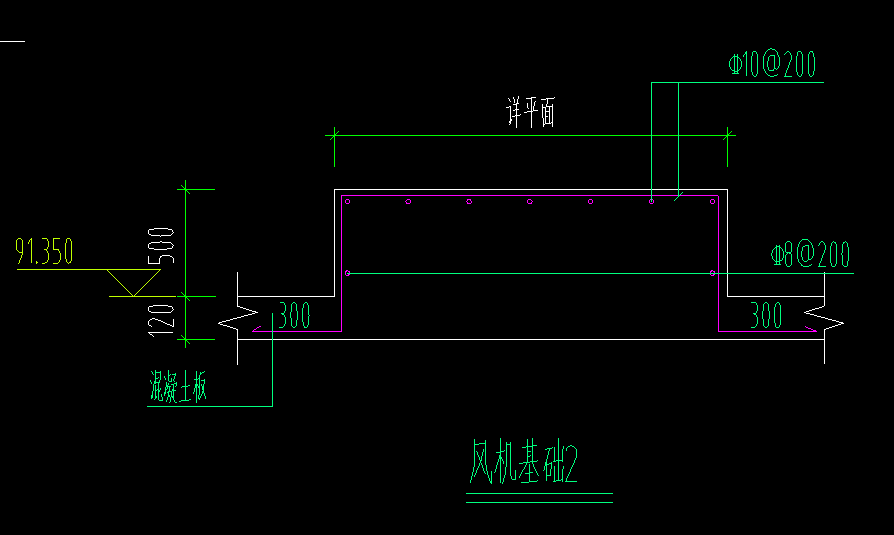 风机基础图怎么画图片