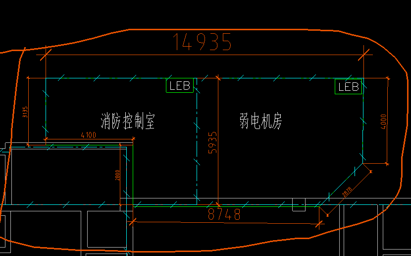 在防雷接地当中这个消防控制室和弱电机房内的bv25线是那一圈吗图二