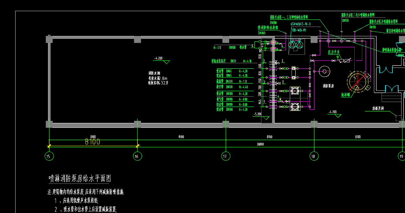 老師圖紙有一個噴淋泵房一個消防泵房我gqi畫的時候可以在一個模型畫