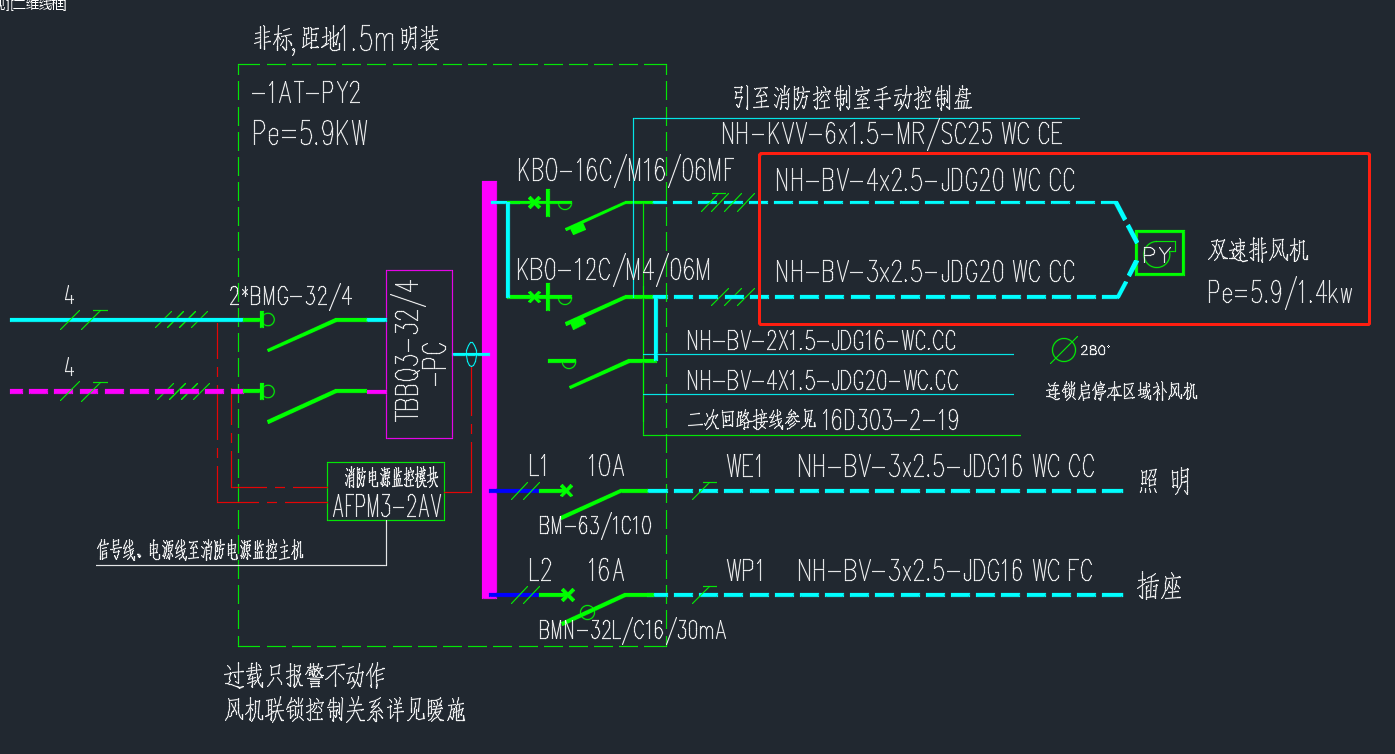 排烟风机控制箱系统图图片