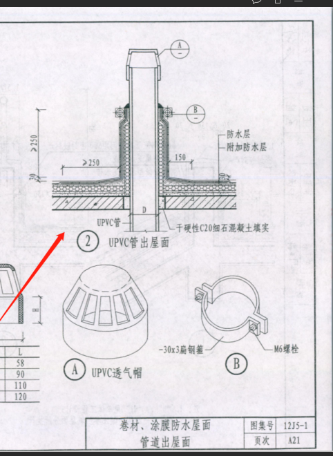 出屋面透气管