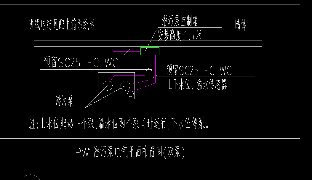 深井泵三条线接线图图片