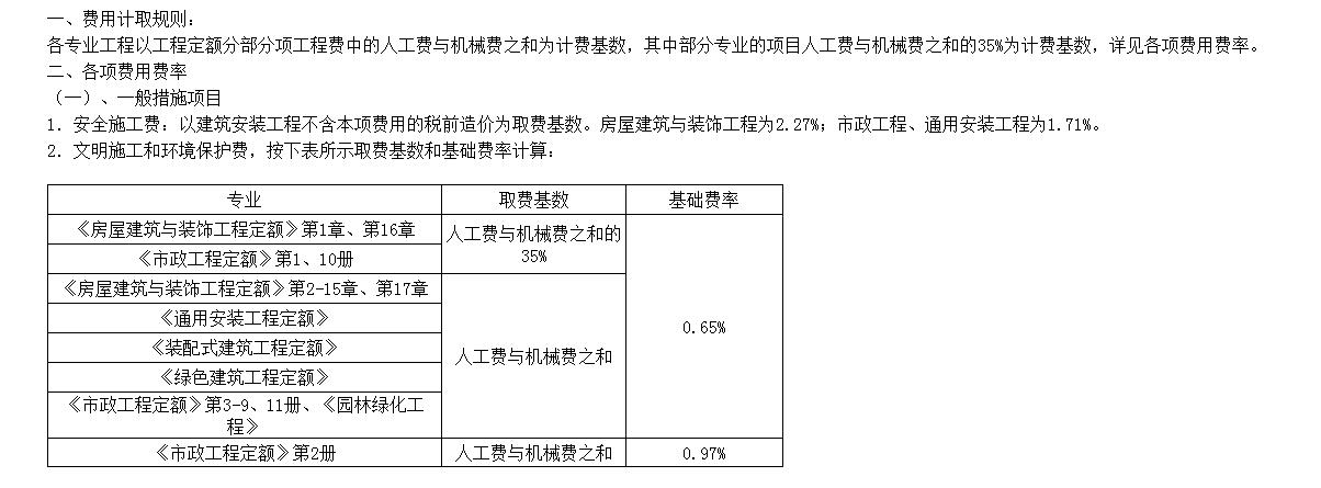 安全文明施工费