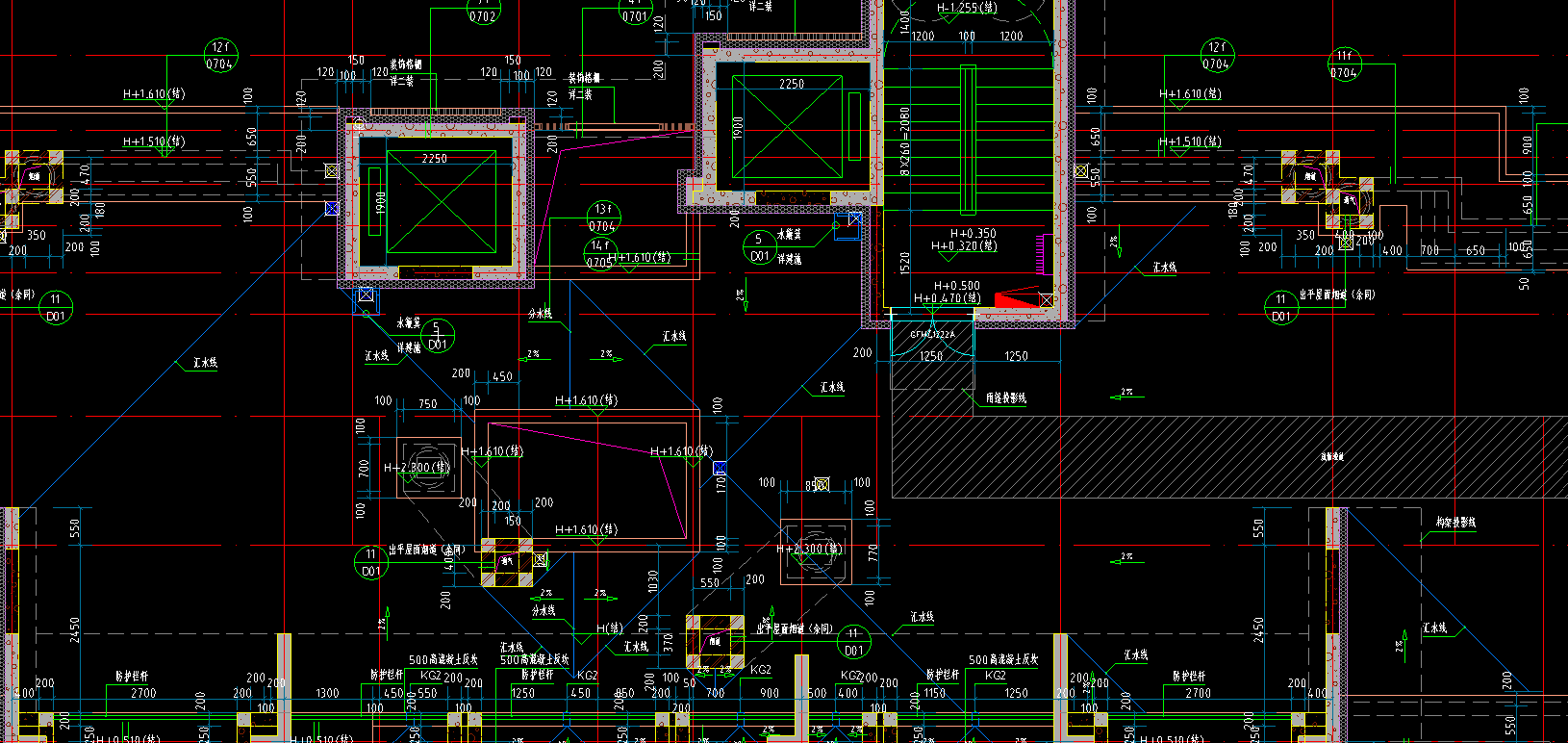 这种复杂的汇水线应该怎么求屋面找坡厚度,怎么分块计算,救命大佬