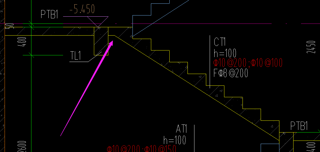 这种ct型楼梯直行梯段用什么绘制