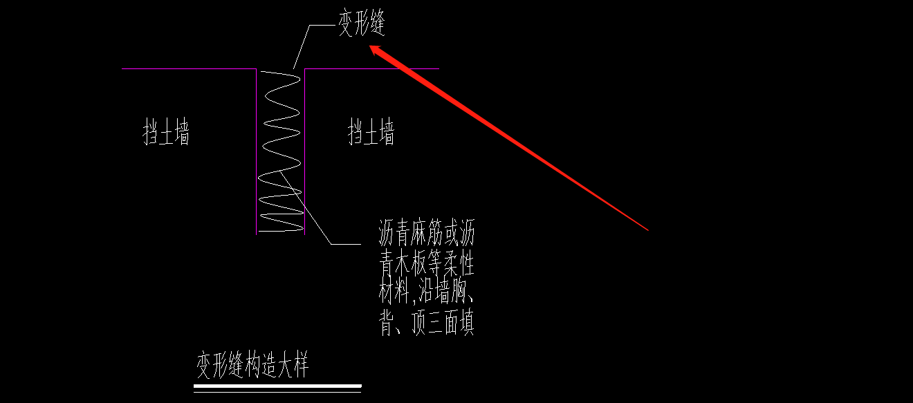 扶壁式挡土墙变形缝图片