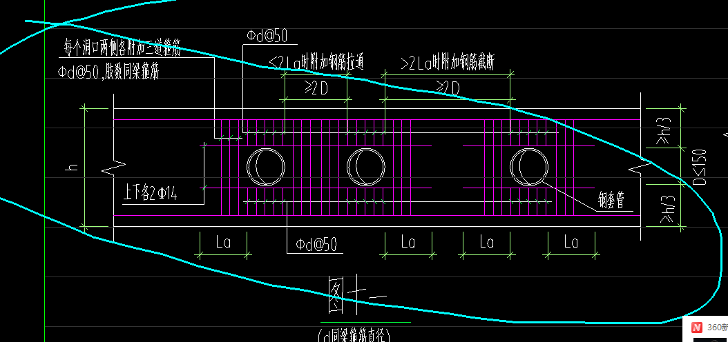 樑上開洞鋼筋計算看不懂啥意思