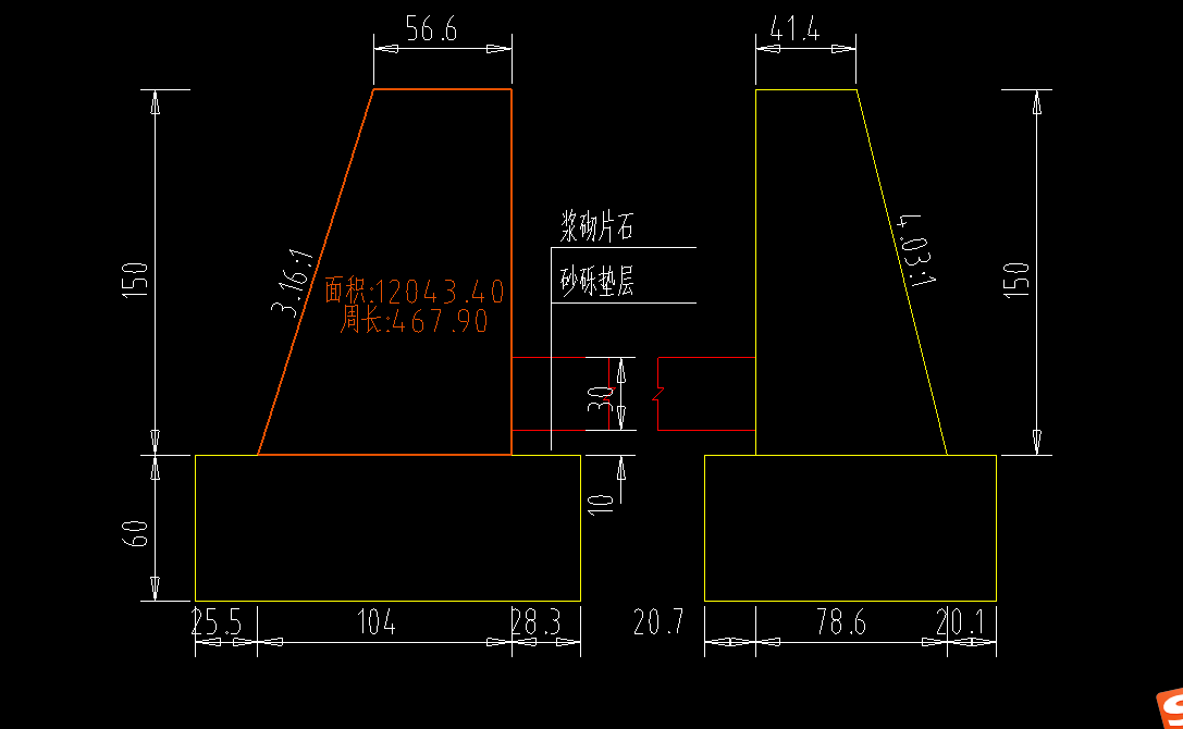 八字墙的脚手架应该如何计算?
