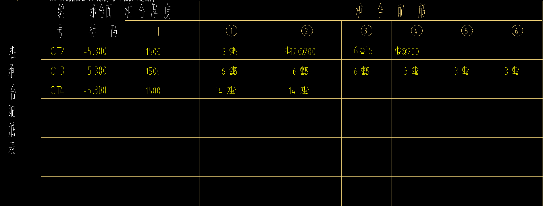 這樣的三樁承臺怎麼畫呢裡面的那三根鋼筋即標號456號怎麼畫還有抗拔