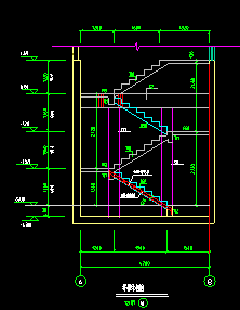 楼梯水平投影面积计算实例,如图