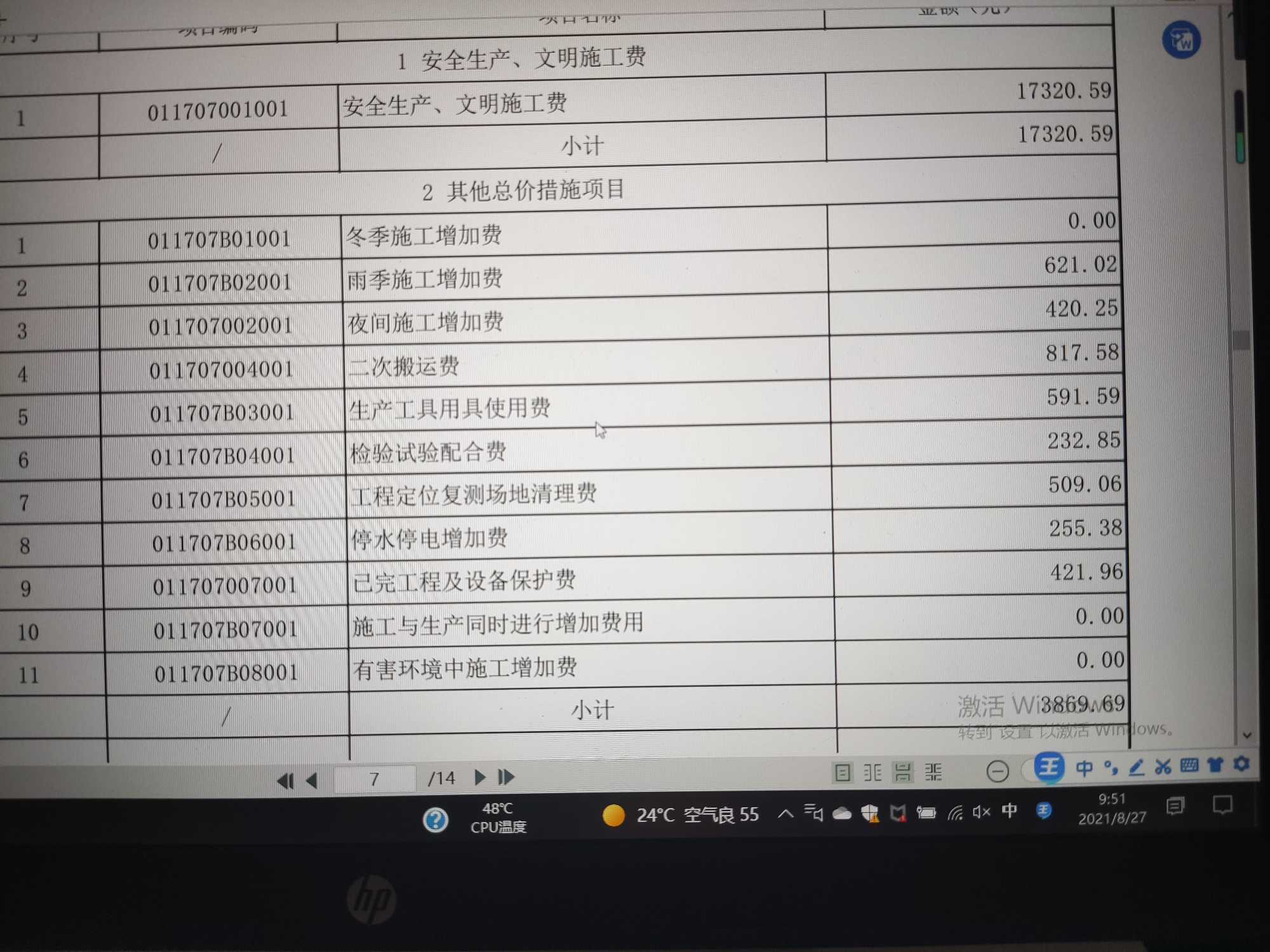 其他總價措施