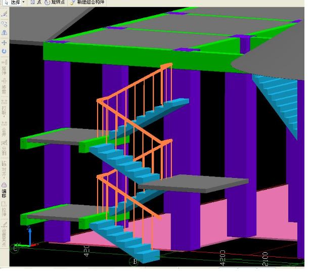 请教老师gtj2021参数化楼梯平台梁如何设置