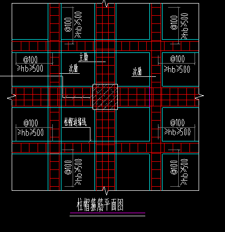 柱帽抗冲切箍筋是矩形的还是和主肋梁的形状一样是梯形的
