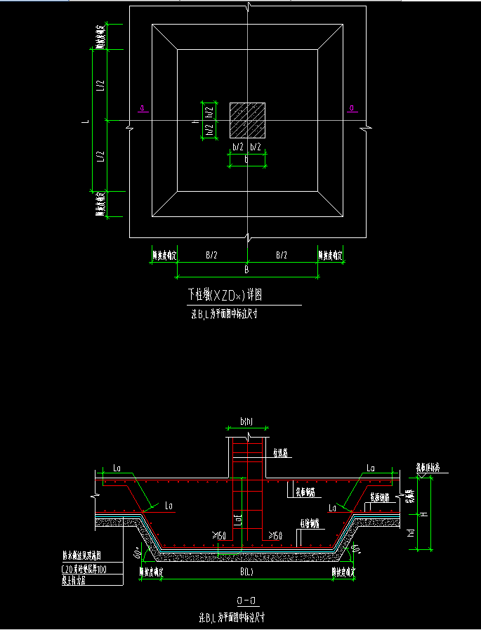 柱墩承台基础这个柱墩是放坡的可以用承台布置但是hd的高度从哪里布置