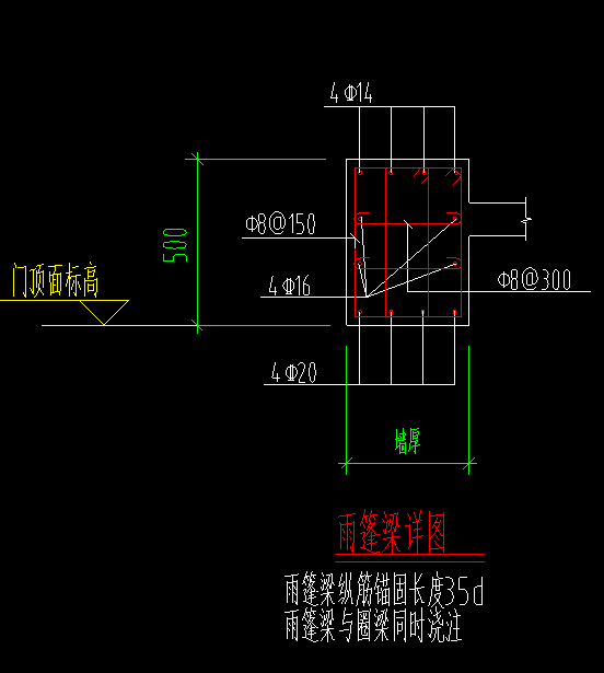 雨棚梁