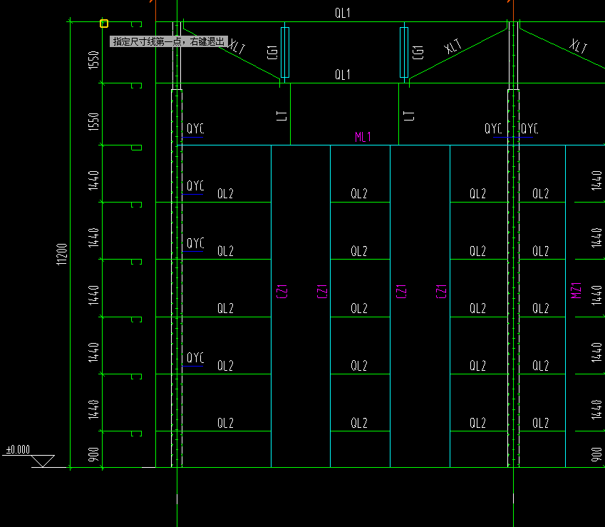 钢结构墙面檩条中间跨和边跨