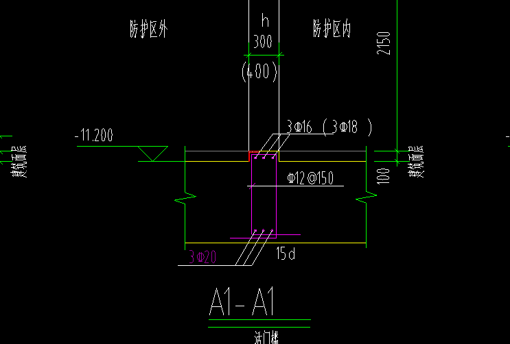 人防門框牆下部是不是錨入筏板還是隻有隻有錨入上面一點門檻