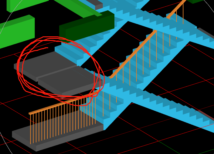 这个飞剪刀型楼梯的平台位置如何让他们连接在一起