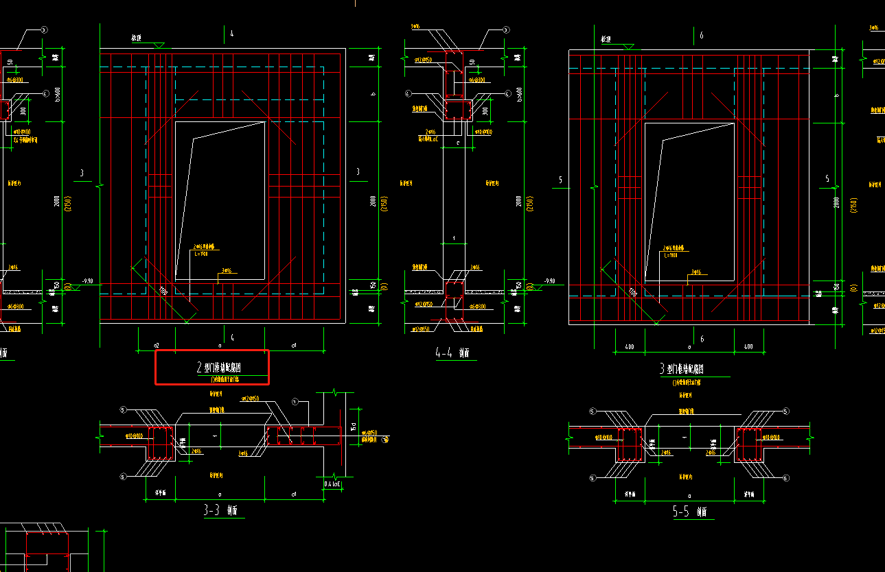 图纸人防门框墙显示2型号但是图例怎么对不上这是用的2型还是3型
