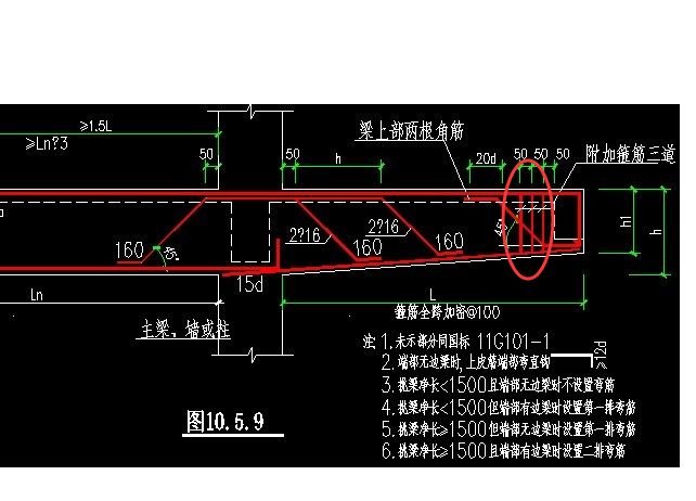 1.5米悬挑梁配筋图图片