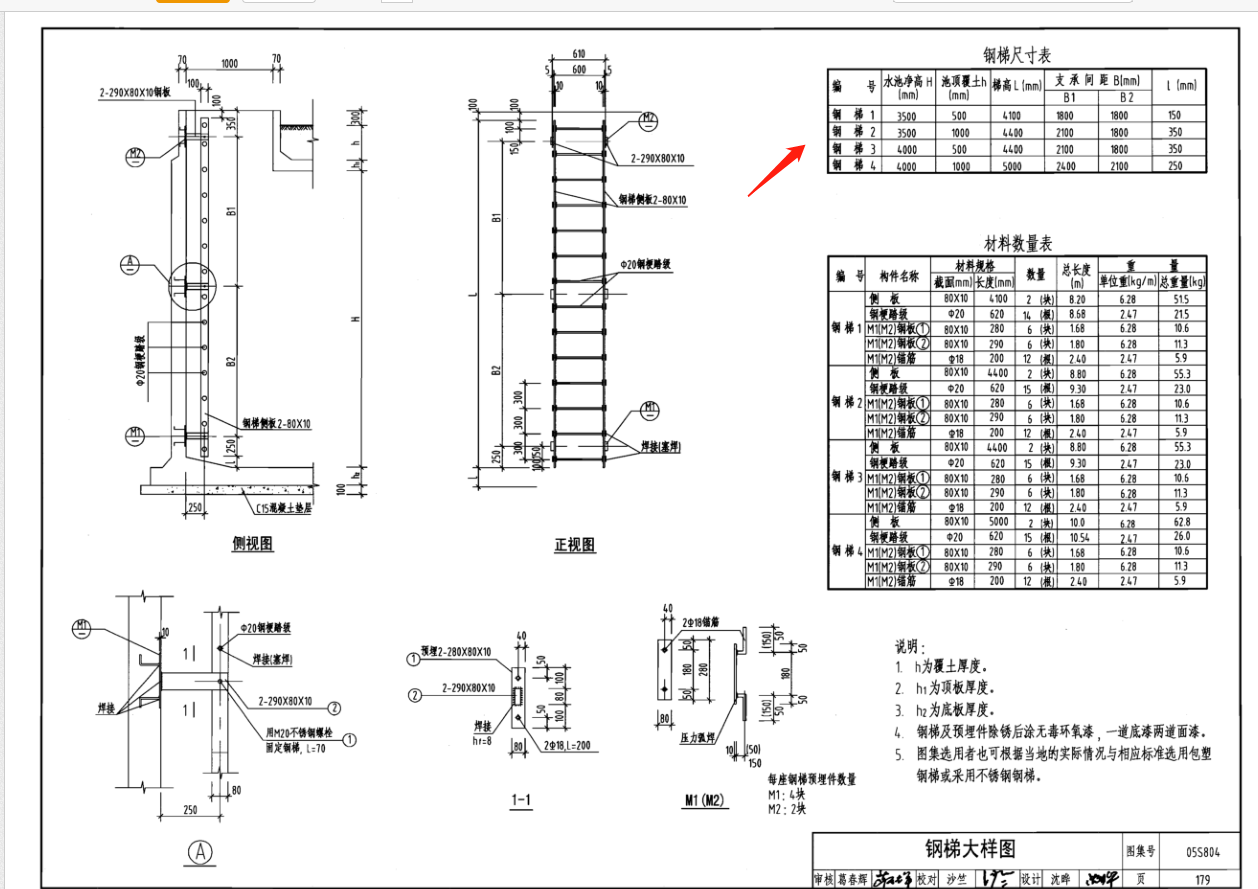 水池钢爬梯标准图集图片