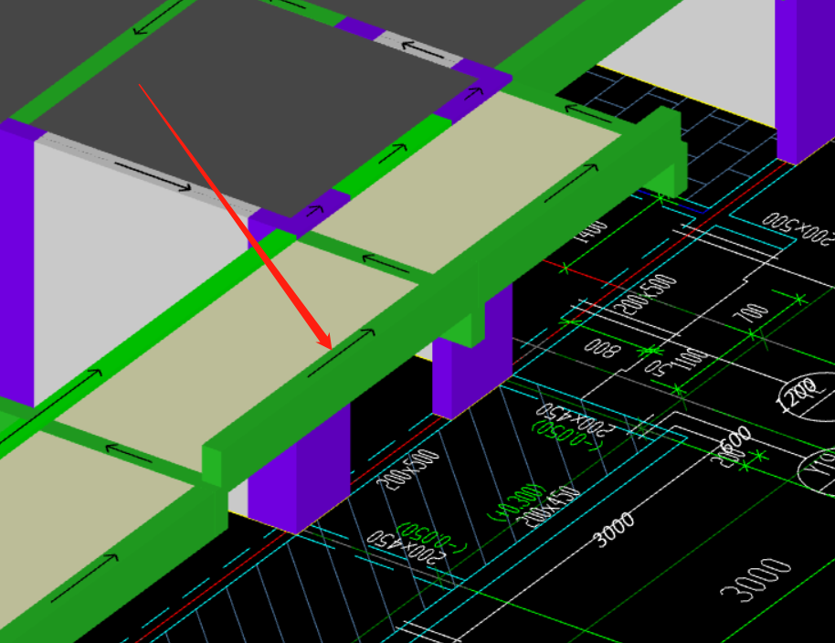 请问各位大佬,悬挑梁与梁相交,梁满足上翻梁特点,该怎么处理加筋呢