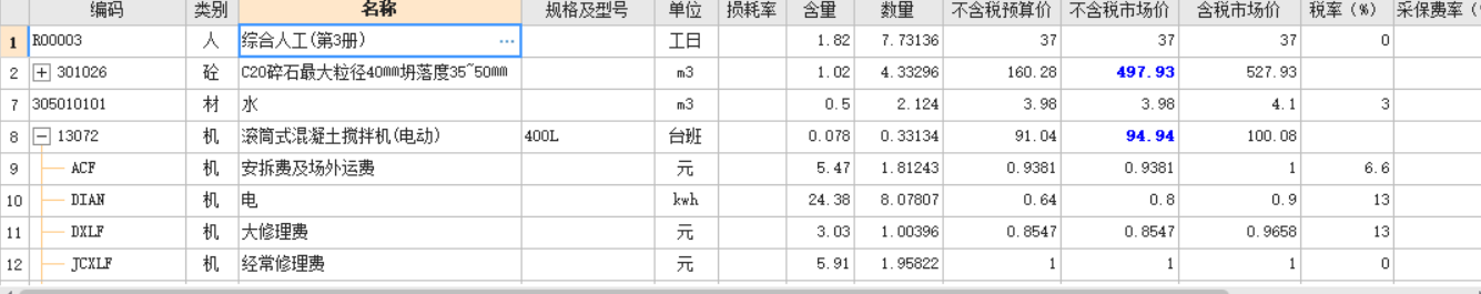 仿古定额