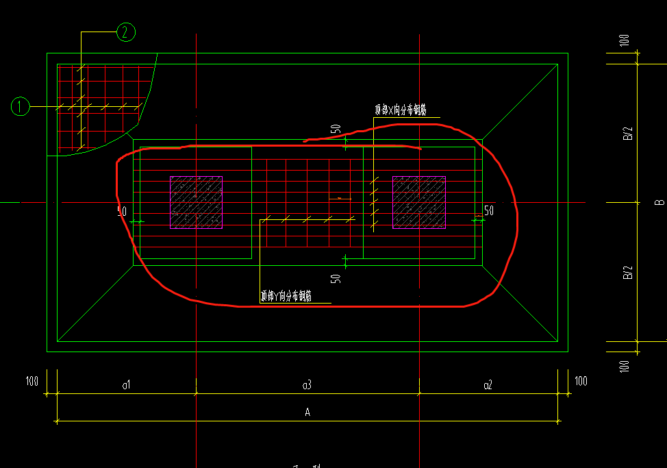 双柱四棱锥台体独立基础顶部柱间筋如何设置