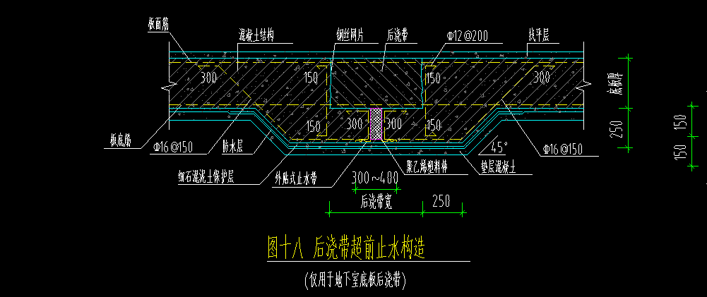 後澆帶在圖紙上的位置下沒有筏板只有條基和坡道板這兩個怎麼一一對應