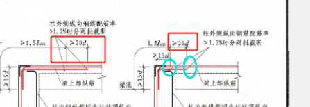 角柱柱顶纵向钢筋构造