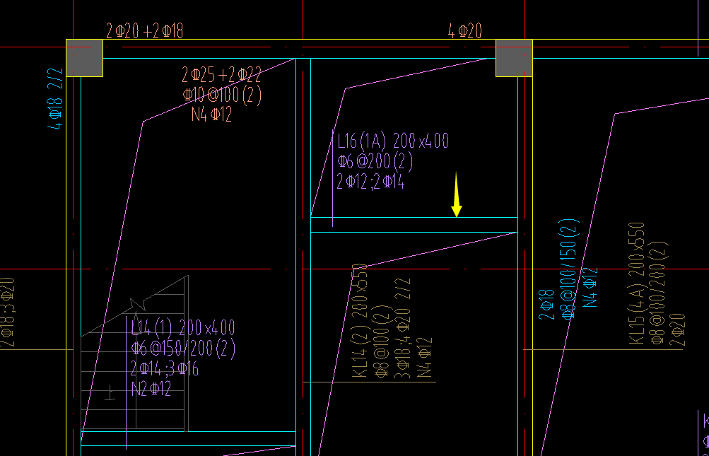 请问这根l16悬挑的一端在哪