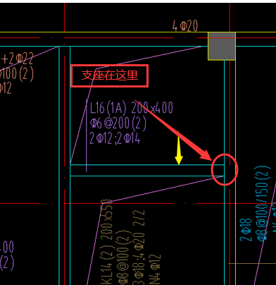 请问这根l16悬挑的一端在哪