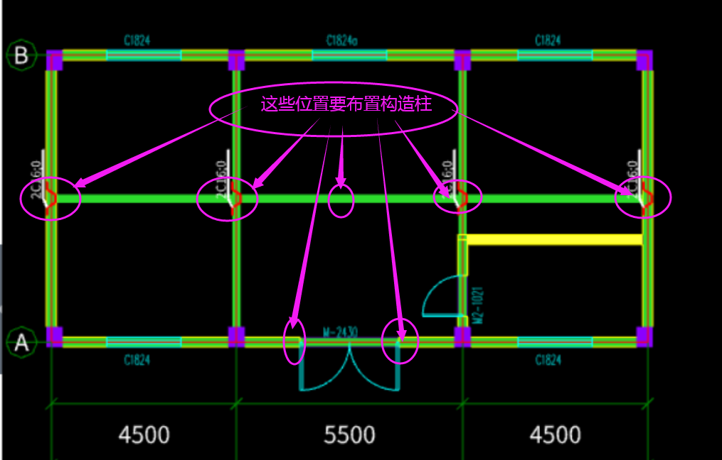 构造柱怎么布置图片