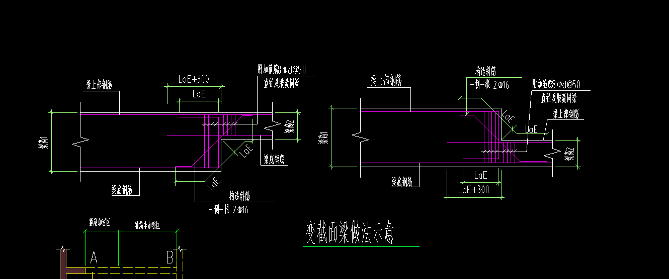变截面梁钢筋设置