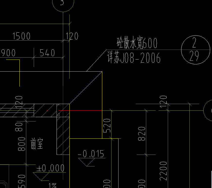 平面图的散水怎么画图片