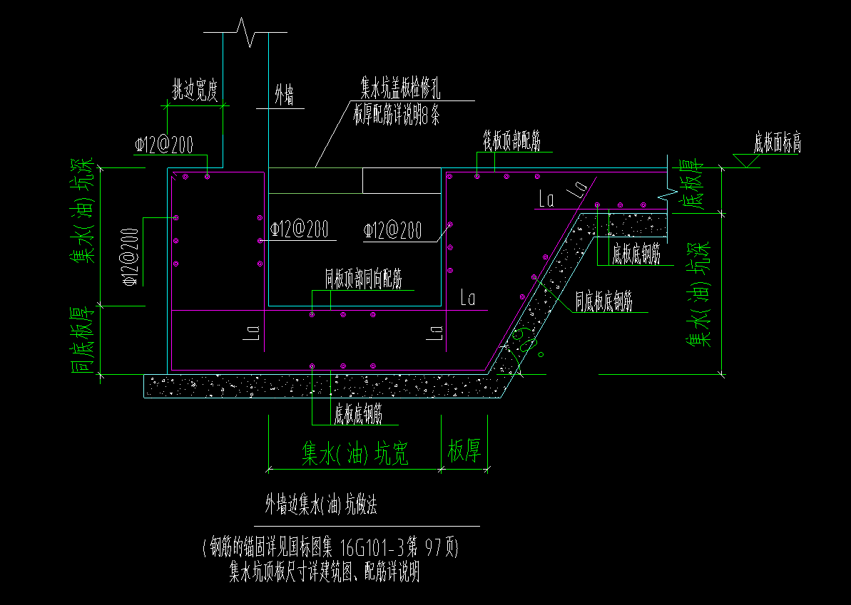 16g图集集水坑钢筋构造图片