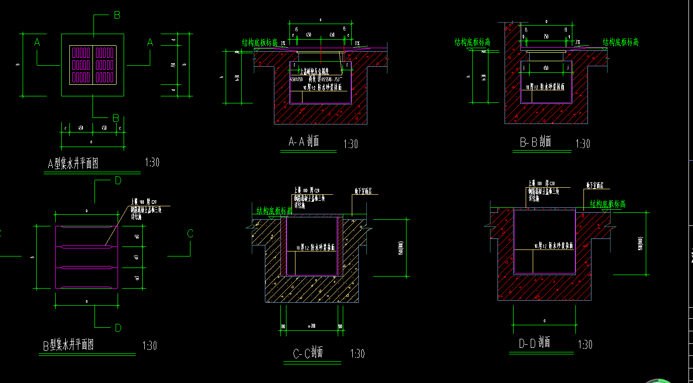 人防區集水坑建築圖和結構圖節點圖為什麼不一樣建築是直的結構為什麼