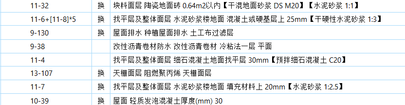 屋面套定额