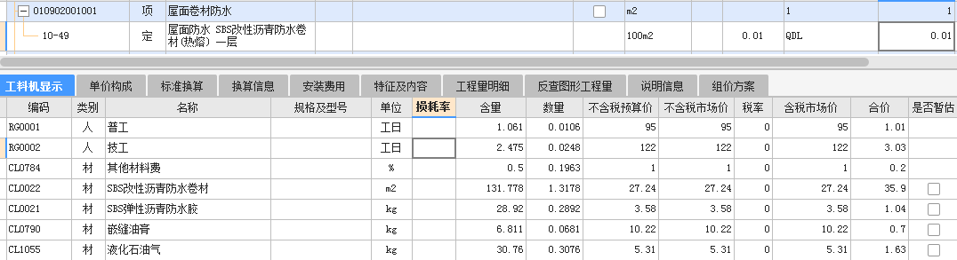 材料的损耗率