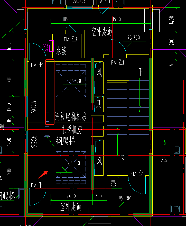 内墙涂料工程,请问屋面层的电梯及消防电梯图示部分是什么?只有6公分