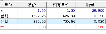 工料机显示