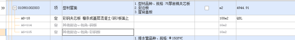 项目特征