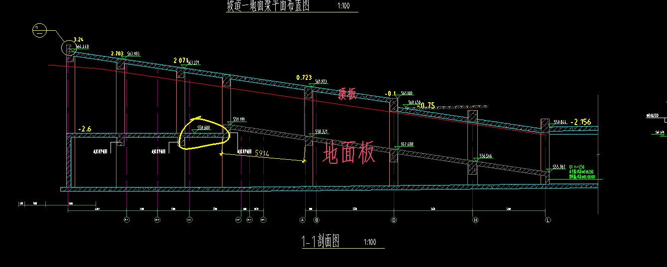 請問老師地下室汽車坡道頂板模板記不記算超高坡道的層高應該怎麼計入