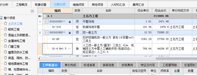 项目特征