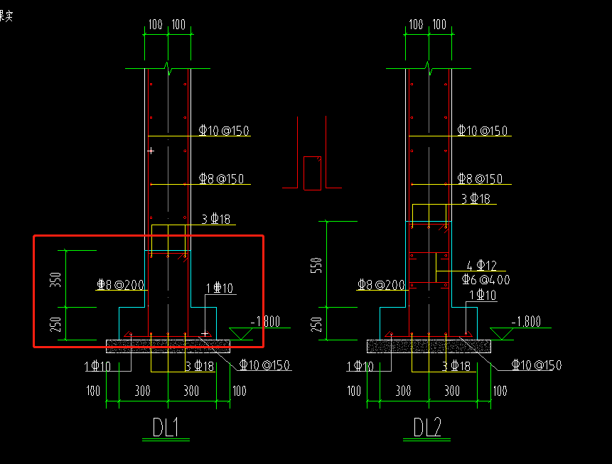 基础DL梁的接头位置图片