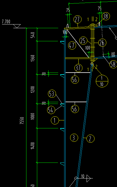 图中门架钢结构楔形柱是否分两段定义还是定义一段就可以