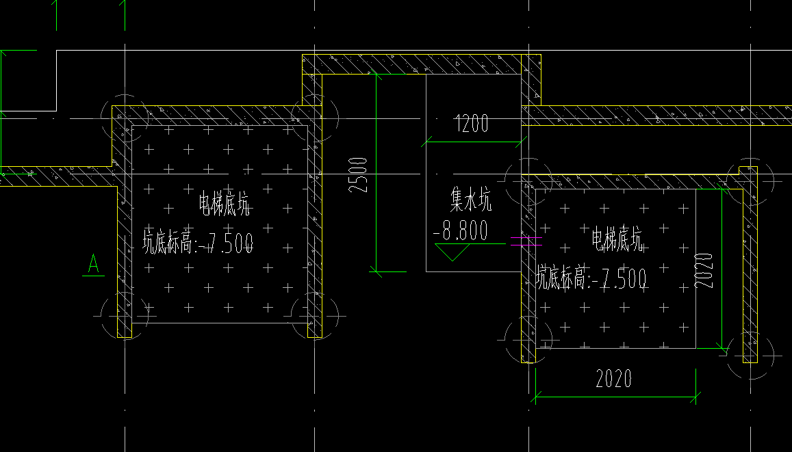 地下室筏板基礎多個集水坑電梯基坑連在一起怎麼畫呀麻煩各位老師看一