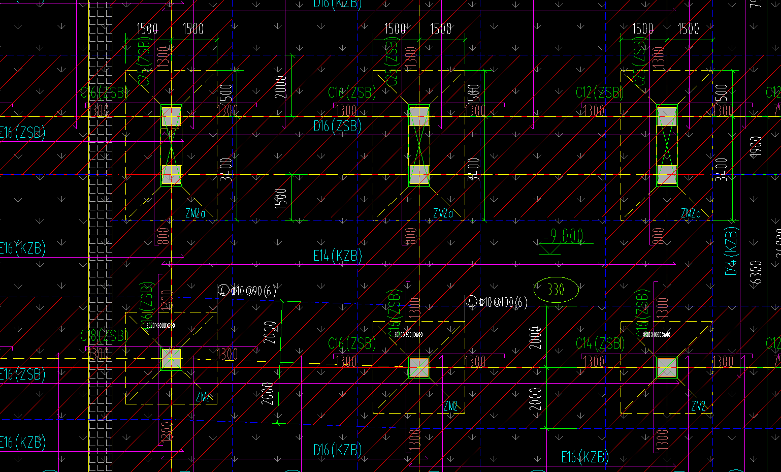 跨中及柱上板带钢筋布置问题