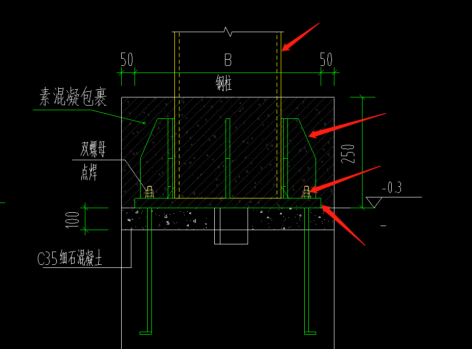 钢结构混凝土包柱脚图片